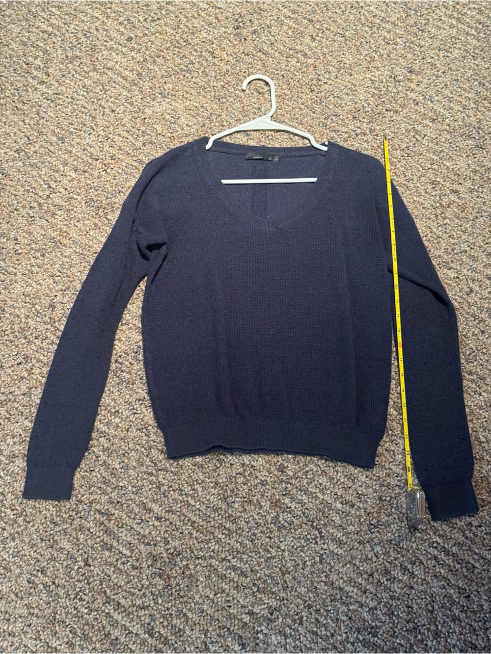 Prana Navy Scoop-Neck Women's Sweater, Size Small, Good condition, minor piling